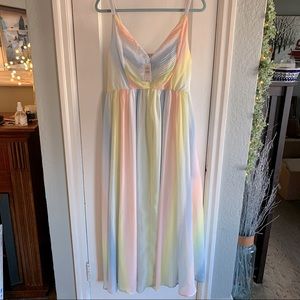NWT Torrid 1 Pastel Rainbow Maxi Dress